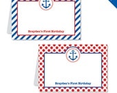 Nautical party - Personalized DIY printable buffet cards or place cards