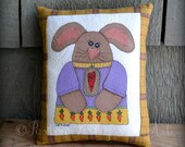 Love Bunny Hand Painted Pillow Bowl Filler Cupboard Tuck Primitive Rustic Decoration
