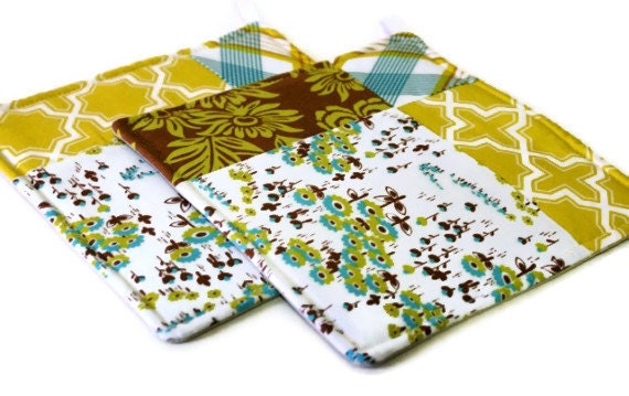 Modern Quilted Potholder Set - Modern Meadow
