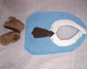 Ready Made Little Man Baby Costume Bib and Bootie Set