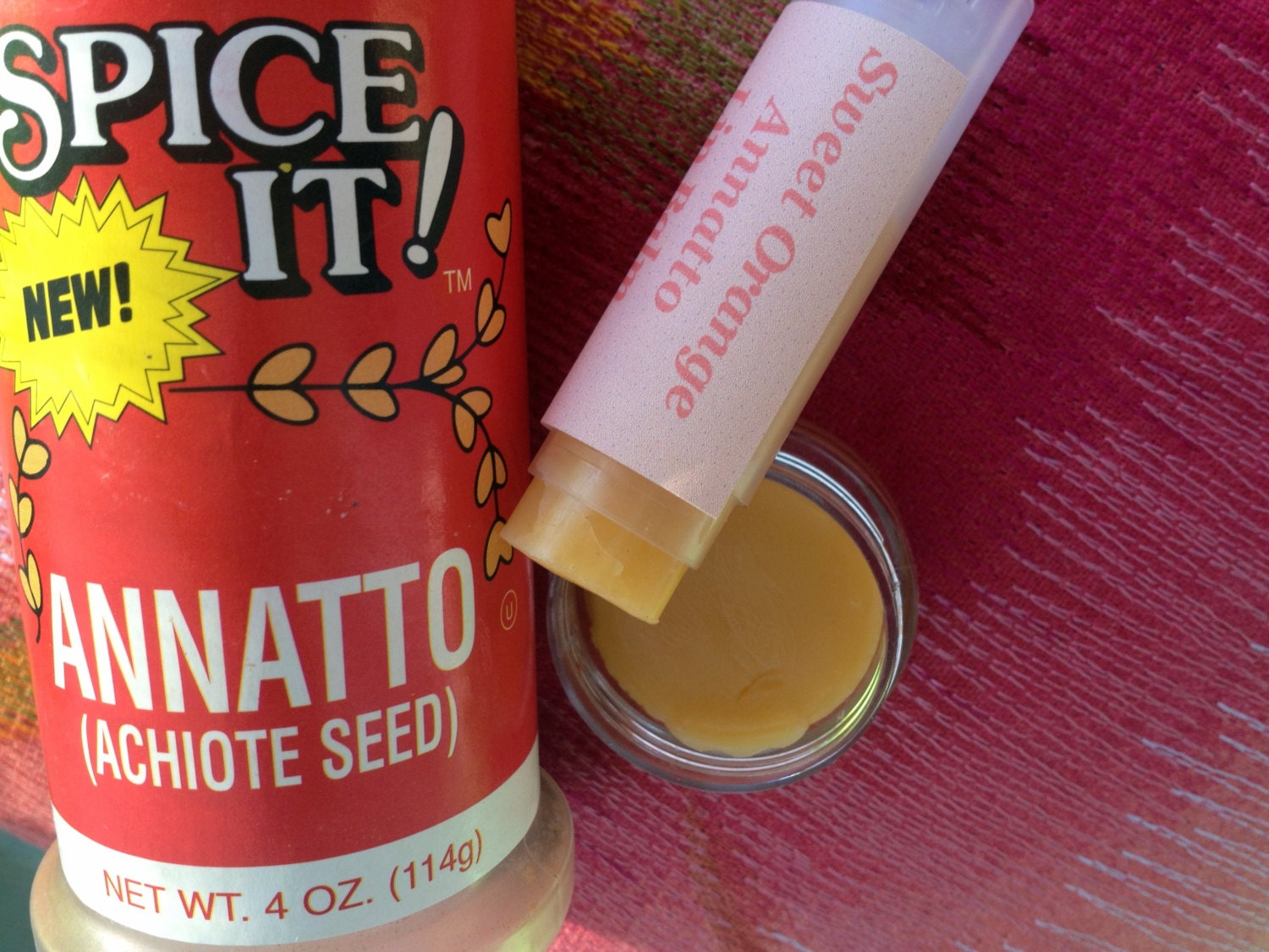 Sweet Orange Annatto Lip Balm -All Natural Beeswax Lip Balm