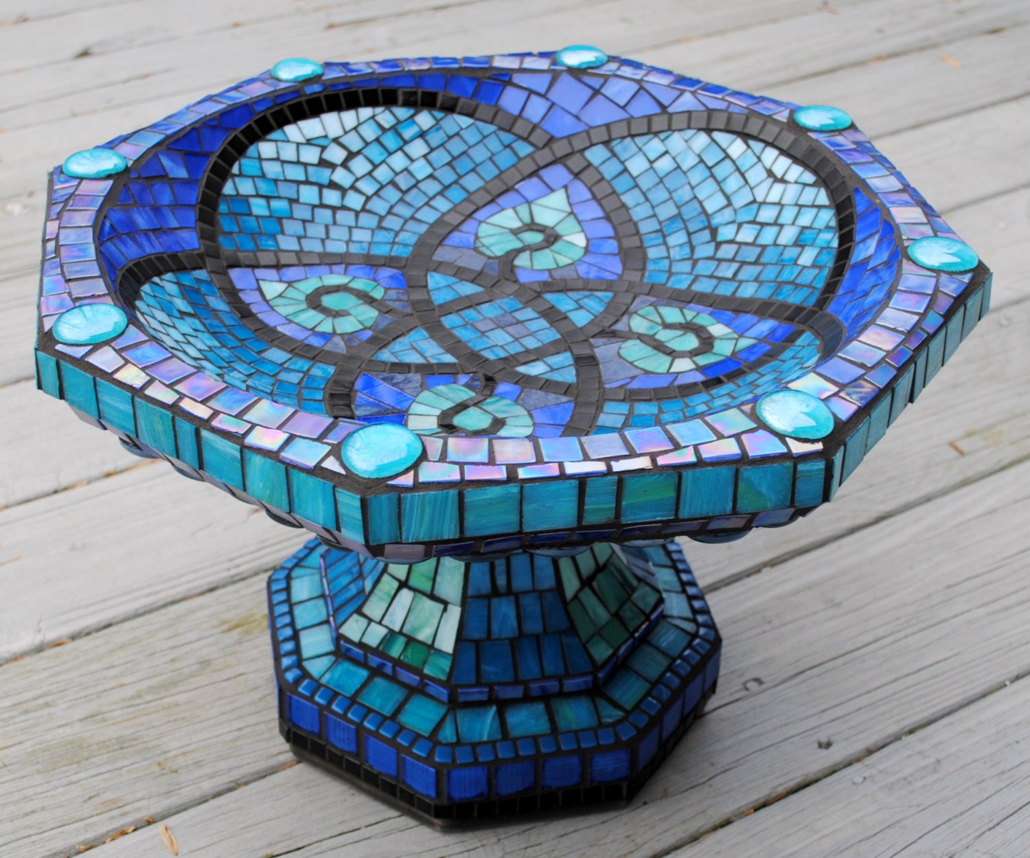 Custom Order Little Sparrow Small Mosaic Birdbath Garden Statuary