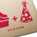 DIY Printable Cupcake & Party Hat Invitation Postcards / Perfect for Birthdays and Showers
