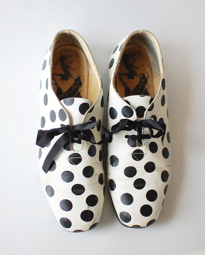 vintage polka dot BW oxford shoes