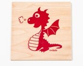 Dragon wooden block print