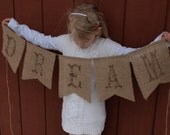DREAM Banner - Brown on Natural Burlap