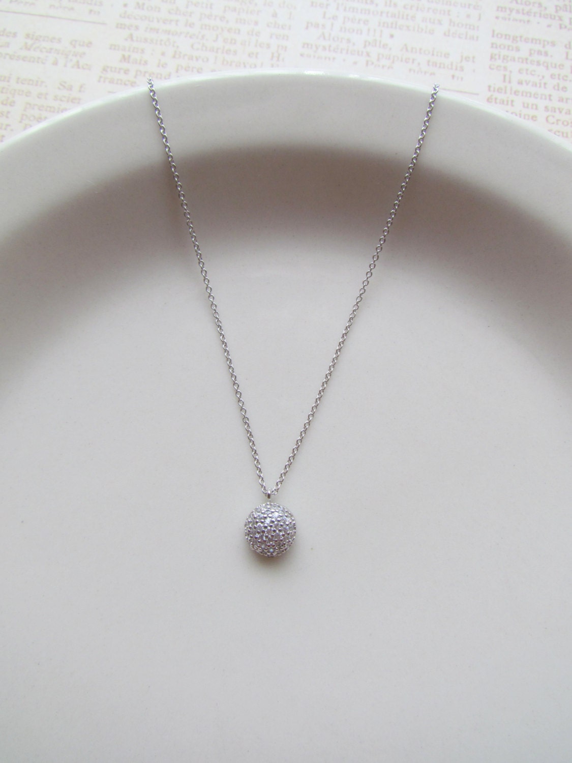 Bridal & Bridal Party Pendant Necklace - Pave Rhinestone Crystals Silver