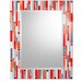 Mosaic Wall Mirror - Orange, Gray, & White