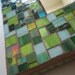 Mosaic Frame: Stained Glass, Wall Art, Frame with Mirror, Green, Yellow