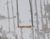 Oxidized Rose Gold Bar Necklace