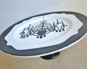 Cake Plate / Cupcake Stand/ Dessert Pedestal-Chandelier-As Featured in BRIDES Magazine