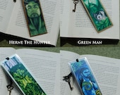 Mythical Men Bookmarks - BUY 2 Get 1 FREE - Fantasy Bookmarks - Herne the Hunter - Green Man - Spirit of the forest - Poseidon