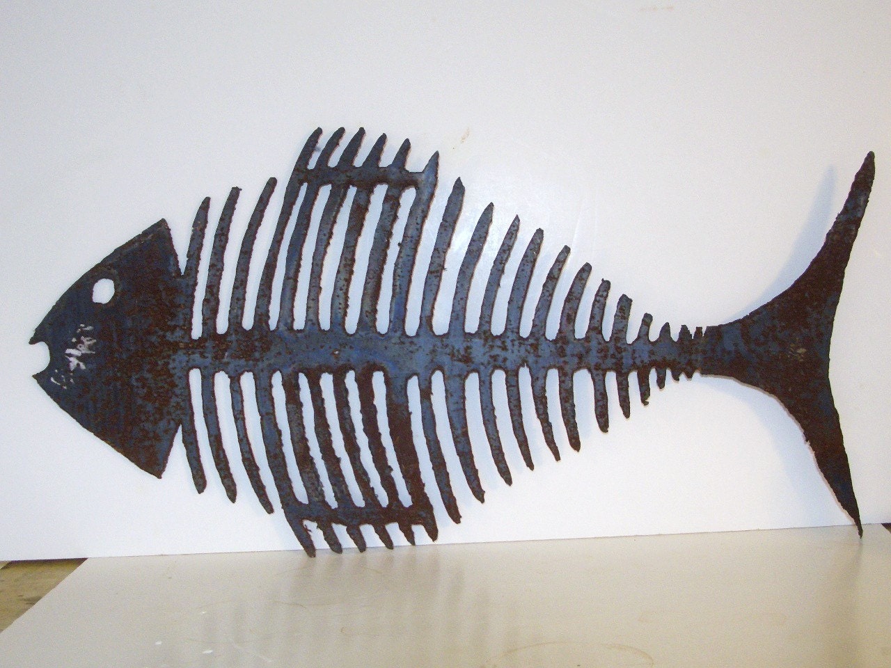 Folk Art Iron Fish Bones Wall Art by 40sZen on Etsy