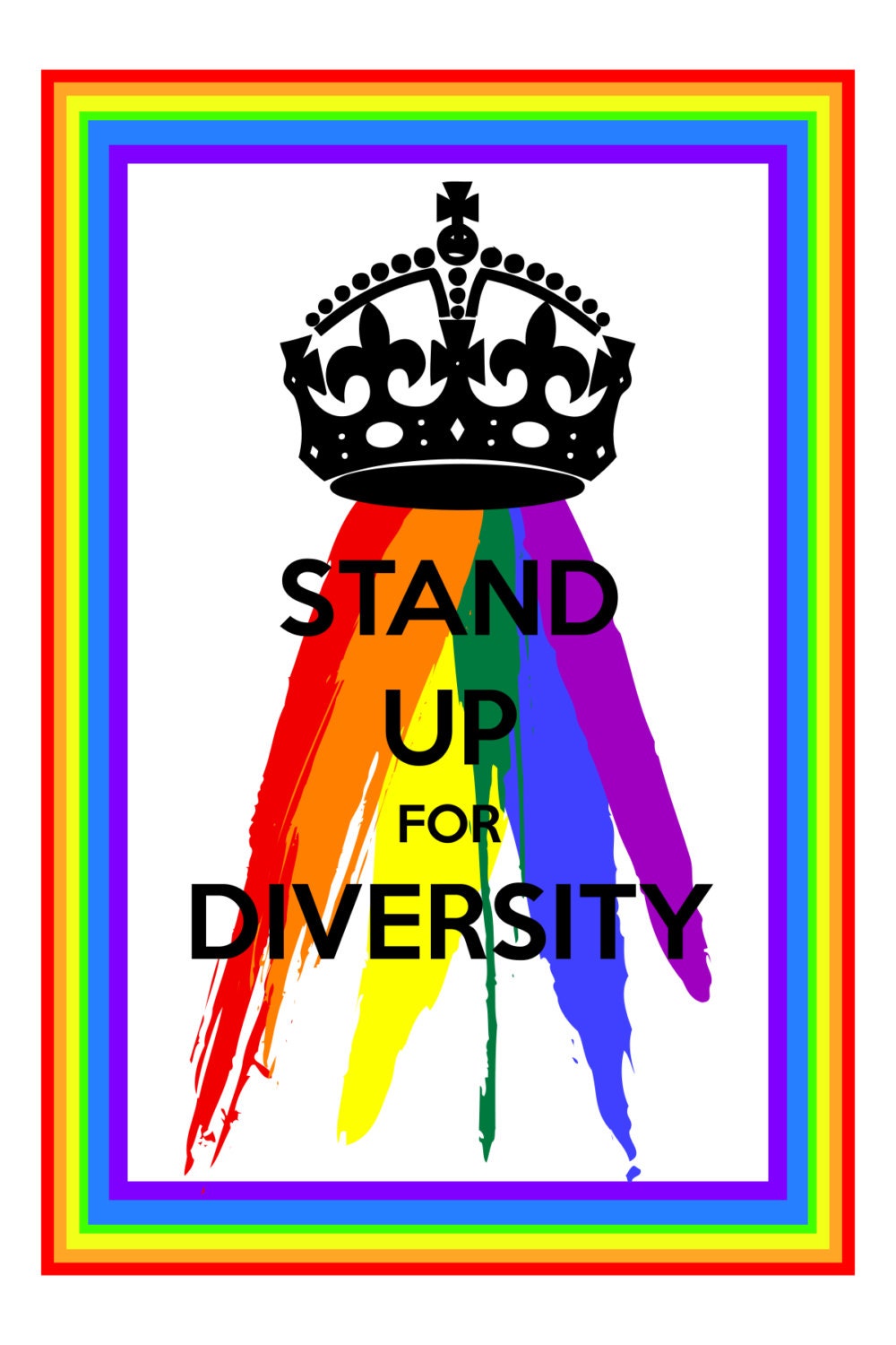 KEEP CALM and STAND up for diversity.  is a hand made gay themed greeting  card
