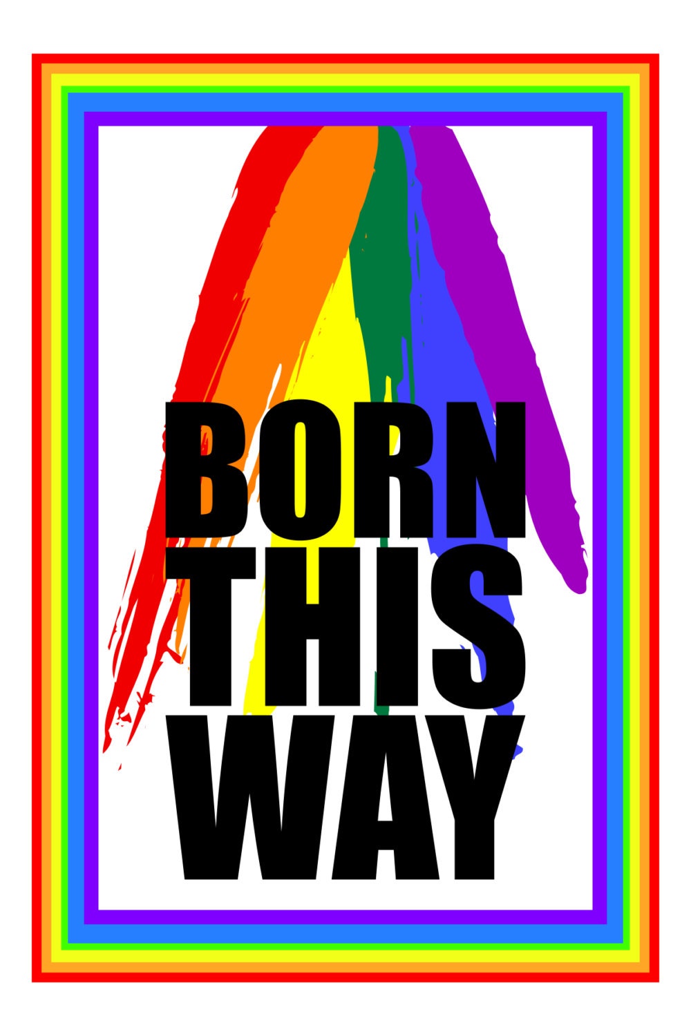 BORN THIS WAY.  is a hand made gay themed greeting  card