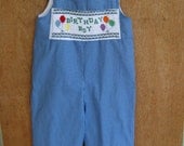 Birthday Smocked Romper Sized 3 month- size 4