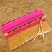 FROM MEXICO with LOVE - Sangria. Bright Fuchsia Striped Bag with Leather Bottom