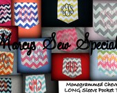 Monogrammed Fabric Pocket Long  Sleeve T Shirt