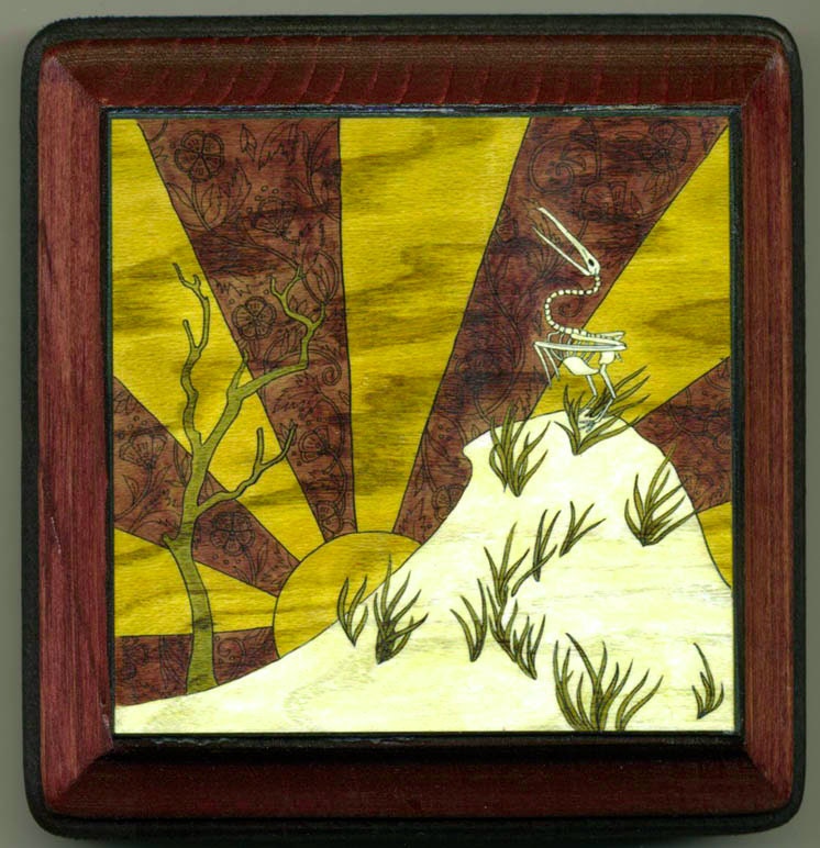 Mounted print wood art-  Sunrise