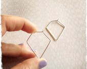 BLING HOOPS - sterling silver - modern hoop - diamond
