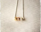 OMBRE FACETS necklace - 24k pure gold vermeil -sterling silver - layering necklace - mixed metals - ombre