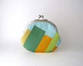 Frame Coin Purse- green bars