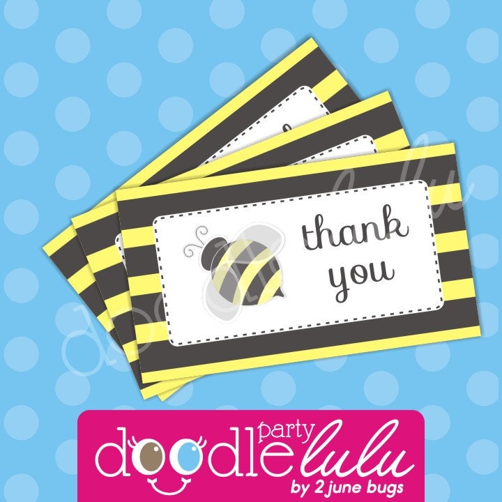 DIY Party Favors Bumblebee Birthday Printable Digital Favor Tags - 2 Designs from DOODLELULU by 2 june bugs Il_170x135