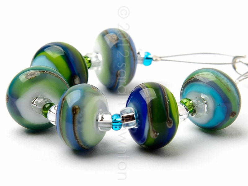 Jupiter Landscape - Handmade Lampwork Glass Beads by Sarah Downton
