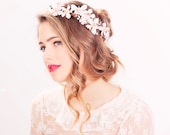 cherry blossom flower crown, wedding headpiece, flower crown, bridal headband, wedding headband, bridal headpiece, wedding accessories - serenitycrystal