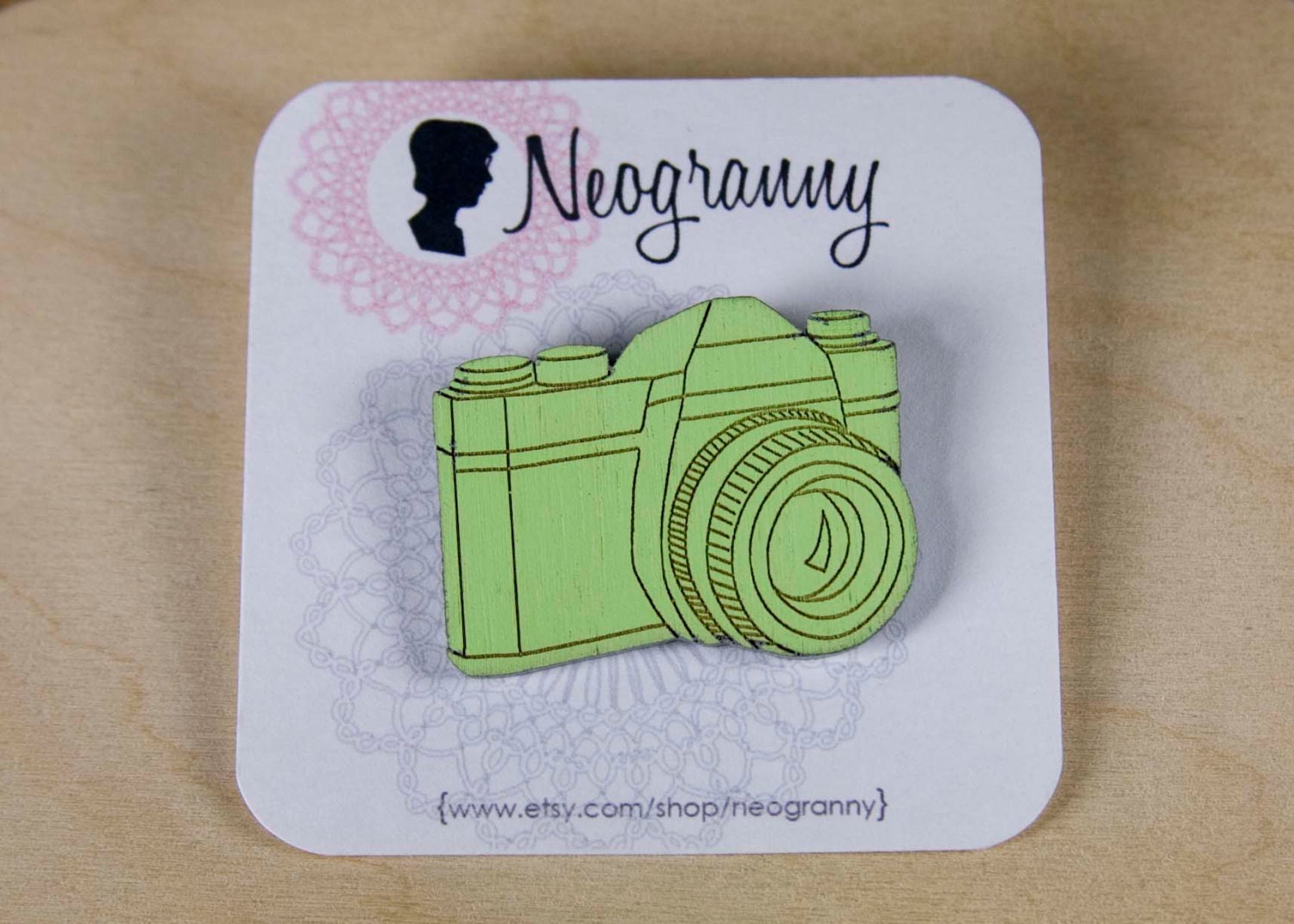 SLR Camera Wood Pin