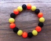 Neon Rubber Beaded Bracelet