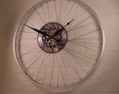 Bike Sprocket Wheel Clock Purple