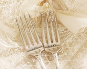 His and  Hers Wedding Fork Set. 1950-61 Evening Star  Wedding Table Setting, Wedding Cake Forks