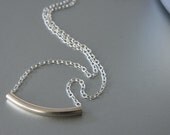 Silver Tube Necklace, Sterling Silver Tube, Tube Necklace, Everyday Jewelry, Dainty Necklace