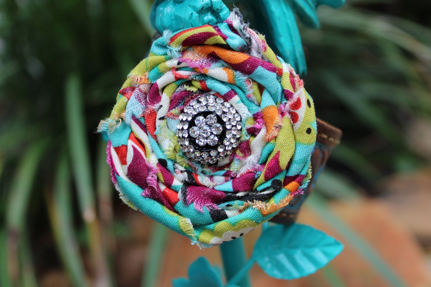 WESTERN FLAIR upcycled leather cuff flower bracelet