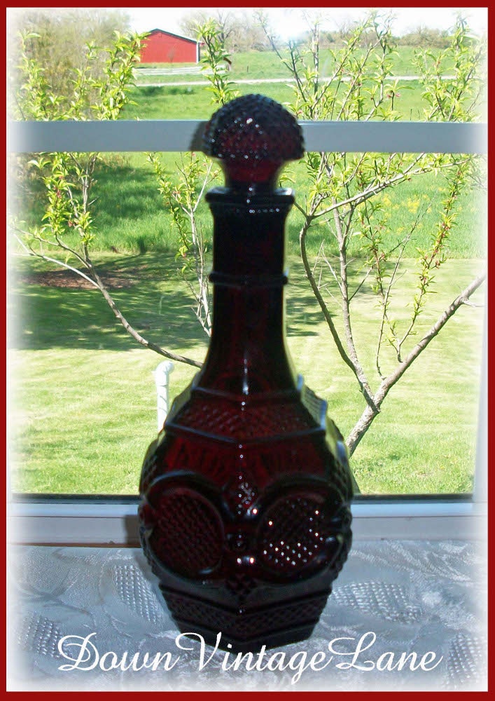 Avon Cape Cod Ruby Red Decanter VINTAGE