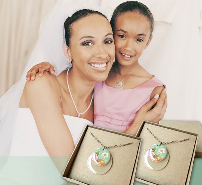 Set of 2 Custom Bridesmaid Necklaces - Match your wedding colors