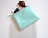 Clear Transparent plastic Sarah clutch with a leather pouch inside (Handmade to order)