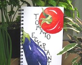 Notebook, Tomato and Eggplant, 4 x 6 inches, blank pages