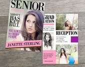 Fashion Mag - 5x7 Senior Announcement Card Template