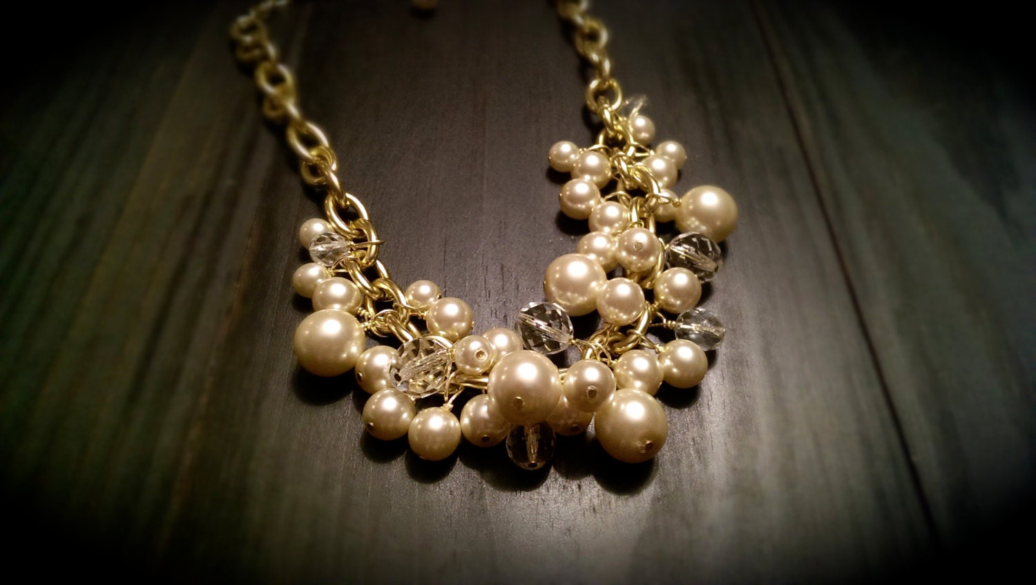 Ultra Chunky Pearl and Chain Bridesmaid Necklaces - reserved for Mackenzie