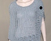 Womens Hand Knit Chunky Poncho - Capelet - Wrap - Textured Pattern - Fashion