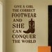 Vinyl Wall Lettering Give a Girl Correct Footwear High Heel Cowboy Dance Sport Quote