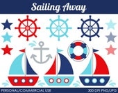 Sailing Away Clipart - Digital Clip Art Graphics for Personal or Commercial Use