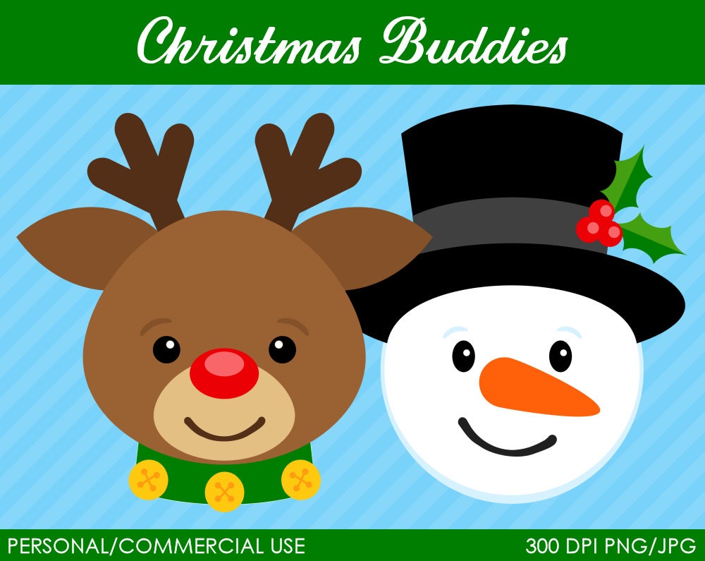 Christmas Buddies Clipart - Digital Clip Art Graphics for Personal or Commercial Use Il_570xn