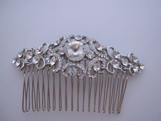 Wedding Hair Comb,Old Hollywood Style SWAROVSKI Crystal Rhinestone Bridal Hair Comb,Art Deco Wedding Hair Accessories,wedding headpiece,clip