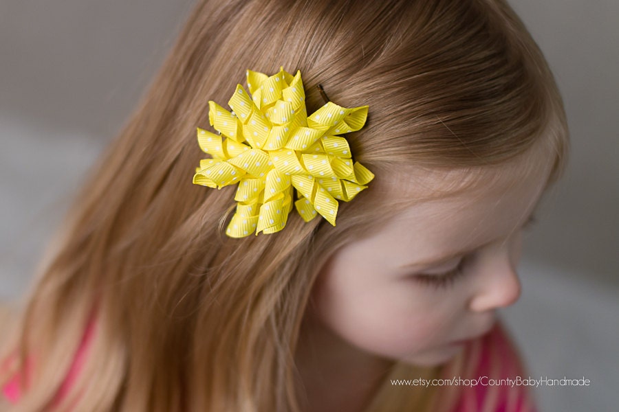 Corker Bow Hair Clip solid and dot...Corker Bow...Corker...Corker Hair Clip...Girls Hair Clip...Custom Color...Choose Color