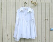 xsmall - medium  - Urban Chic Day Shirt / Dress / Funky Dress / Eco Shirt Dress / Tattered Artsy Dress / Upcycled Clothing by CreoleSha
