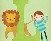 L is for Lion - Alphabet - 8 x 10 Archival Print