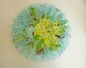 Vintage Mid Century Art Fused Glass Plate